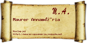 Maurer Annamária névjegykártya